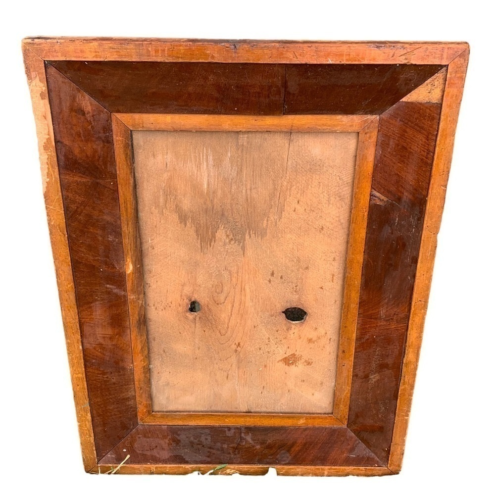 Antique Mahogany Ogee Mirror Frame Wooden Primitive